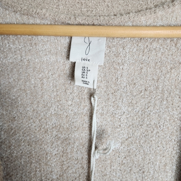 Joie Womens Tan Houndstooth/Glen Plaid Open Front Cardigan Sweater-Size S (NWT) - Picture 5 of 5